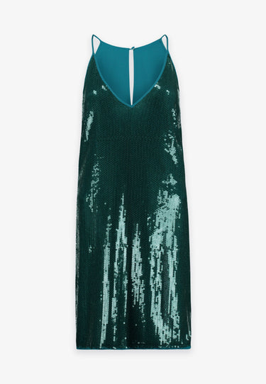 SILK & SEQUINS DRESS - Multicolor