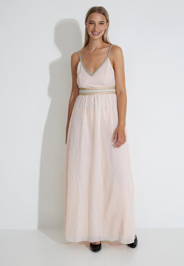 JESS LONG DRESS - Ljusrosabeige
