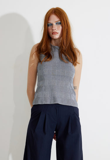 GLENCHECK JERSEY TOP - Black