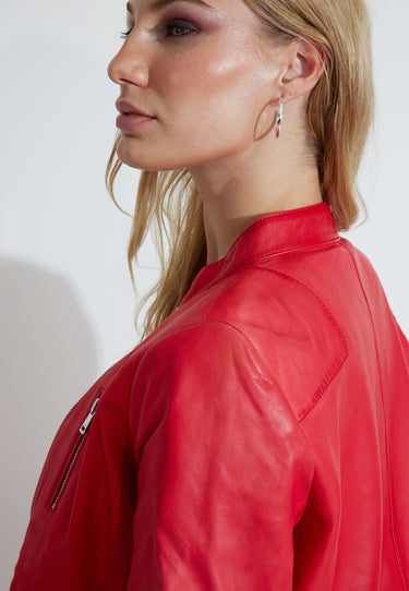 LEATHER JACKET - Red