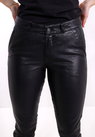 LEATHER TROUSERS - Black
