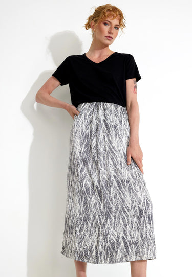 HEIDI SKIRT KJOL - Grey print