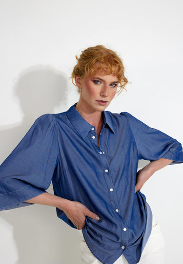 BLOUSE FQELENE - Medium blue