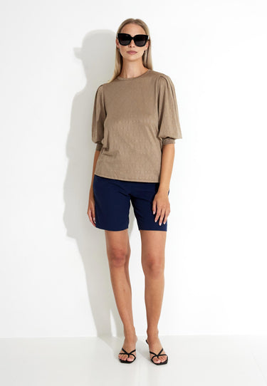 BLOUSE PUFF SLEEVES - Desert Taupe