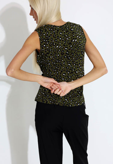 CHERIE TOP - Green animal