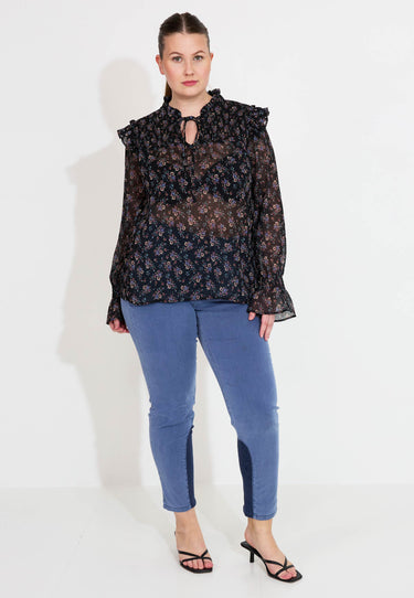 CANDY BLUSE - schwarze Blume