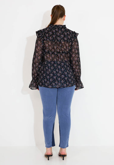 CANDY BLUSE - schwarze Blume