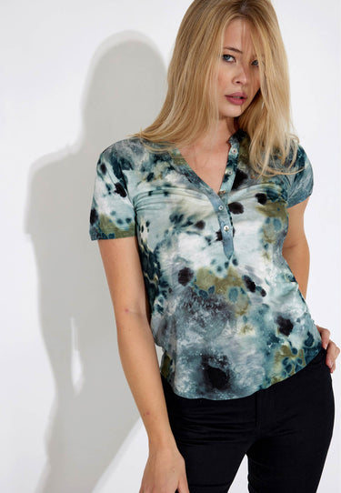 MARCY TOP - Green print