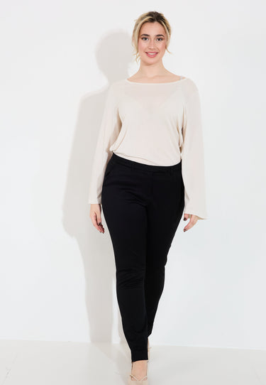 EMILY CROP JAQUARD BYXA - Black