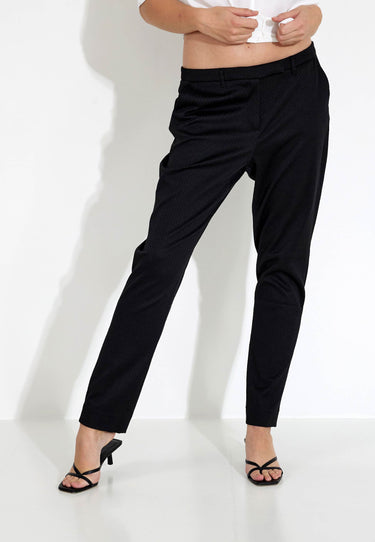 EMILY CROP JAQUARD TROUSERS - Black