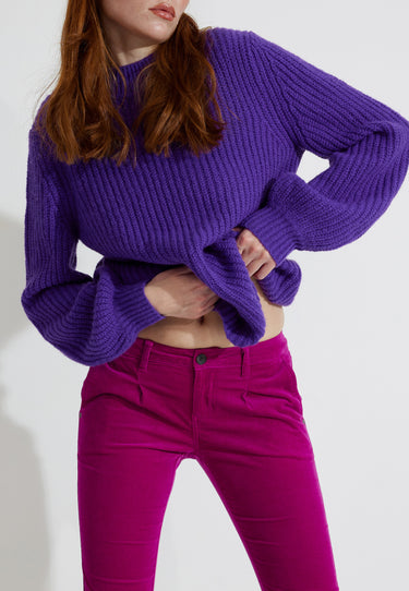 KNIT SWEATER - Purple