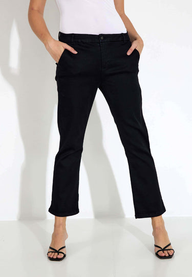 SHIELA TWILL TROUSERS - Black