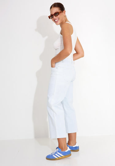 ALVA WIDE JEANS - Blu stripe