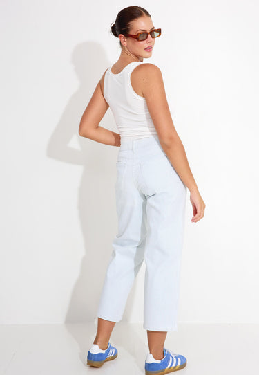 ALVA WIDE JEANS - Blu stripe