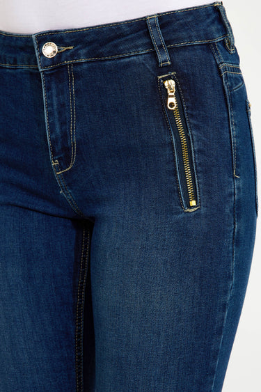 ALVA ZIP JEANS - Mid denim