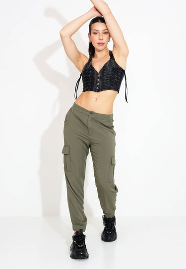 NOUR TROUSERS - Olive green