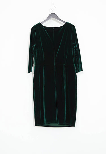 VELVET DRESS - Dark green