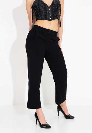 CALLIE CROP PANTS - Black