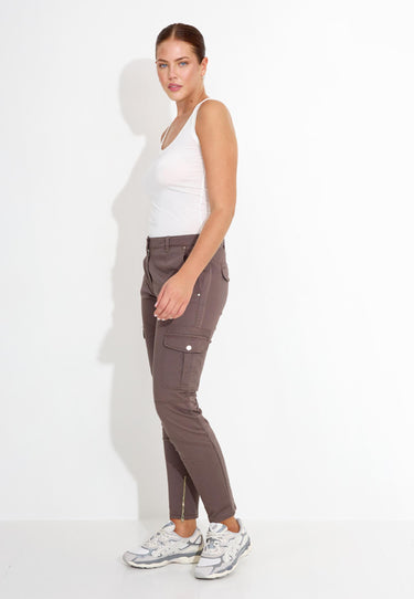 09134 GABARDINE TROUSERS - Brun