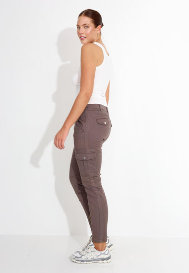 09134 GABARDINE TROUSERS - Brun