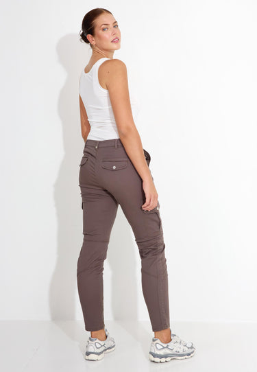 09134 GABARDINE TROUSERS - Brun