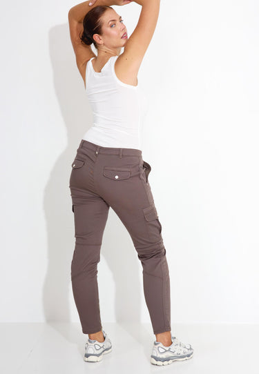 09134 GABARDINE TROUSERS - Brun