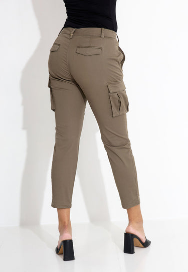 09042 GABARDINE TROUSERS WITH POCKET - Grön