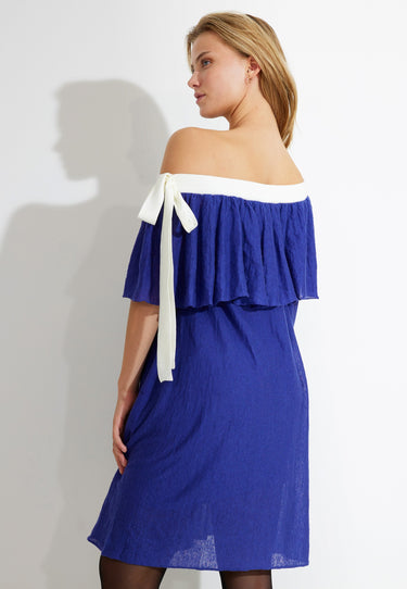 LINEN DRESS - Blå