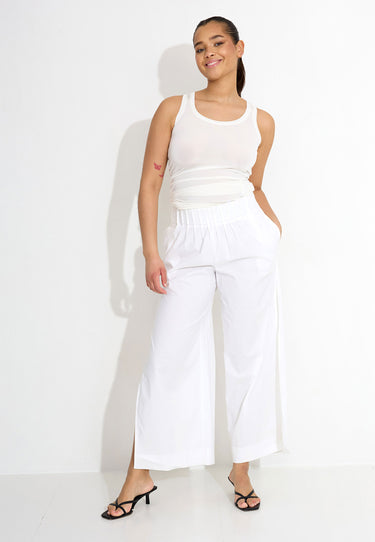 03607 WIDE TROUSERS - Vit