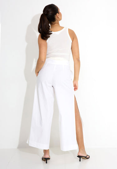 03607 WIDE TROUSERS - Vit