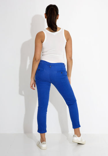 03666 VELVET TROUSERS - Blå