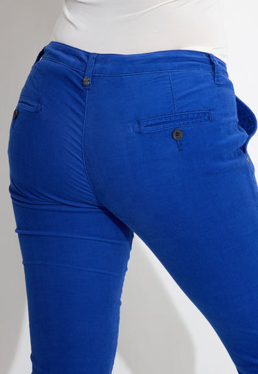 03666 VELVET TROUSERS - Blå