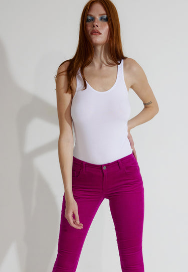 03666 VELVET TROUSERS - Pants - Purple