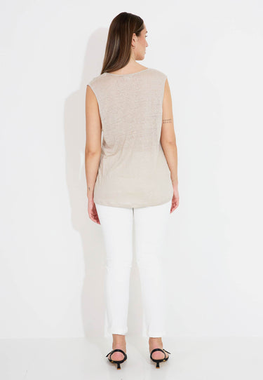 LINEN JERSEY TANK 09062 - Grey
