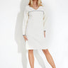 KNITTED DRESS LONG SLEEVES 00509 - Vit