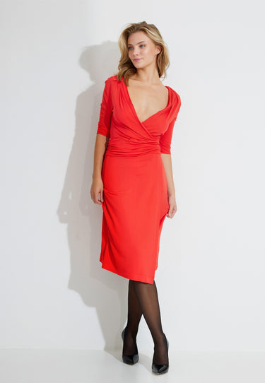 DRAPIERTES KLEID - Rot