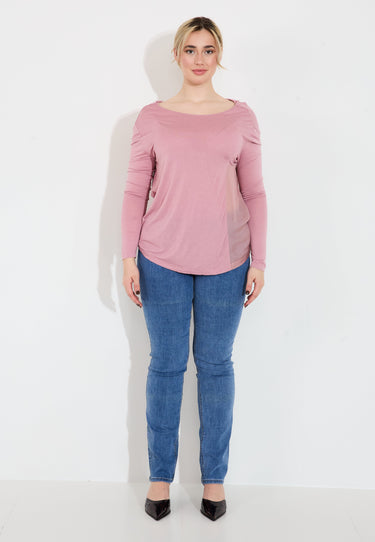 WOOL JERSEY T-SHIRT - Rosa