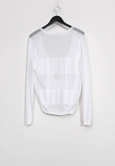 TRANSPARENTE STREIFEN-CARDIGAN - Weiß