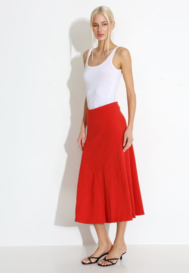 GONNA MIDI C TAGLI ASIMMETRICI 03531 - Rot