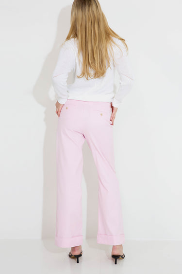 Weite Hose aus Baumwollstretch 09008 - Rosa