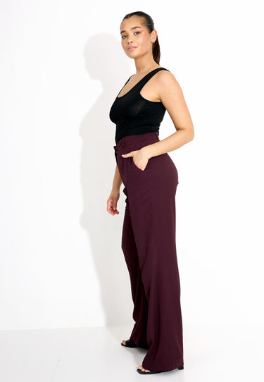 03528 LARGE PANTS - Mörkröd