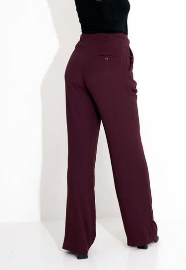 03528 LARGE PANTS - Mörkröd