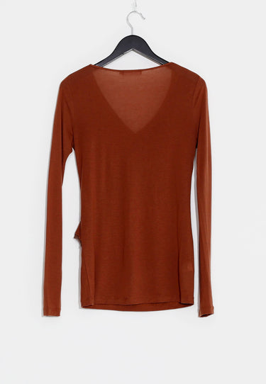 T-SHIRT AUS JERSEY-TENCEL - Braun