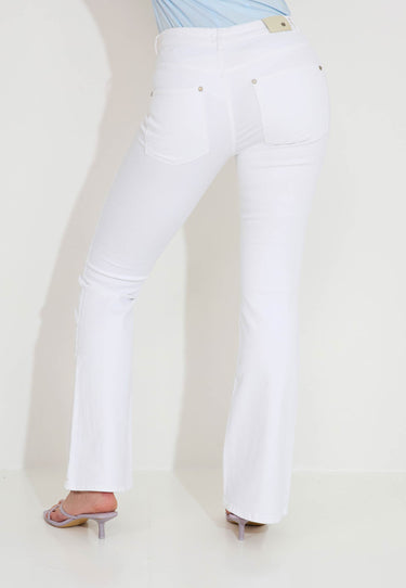 JULIE FLARE TROUSERS - Vit