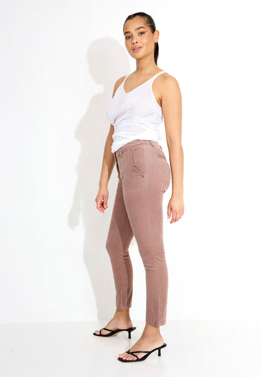 09568 TROUSERS - Ljusbeige