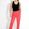 03525 BOYFRIEND TROUSERS TENCEL - Röd