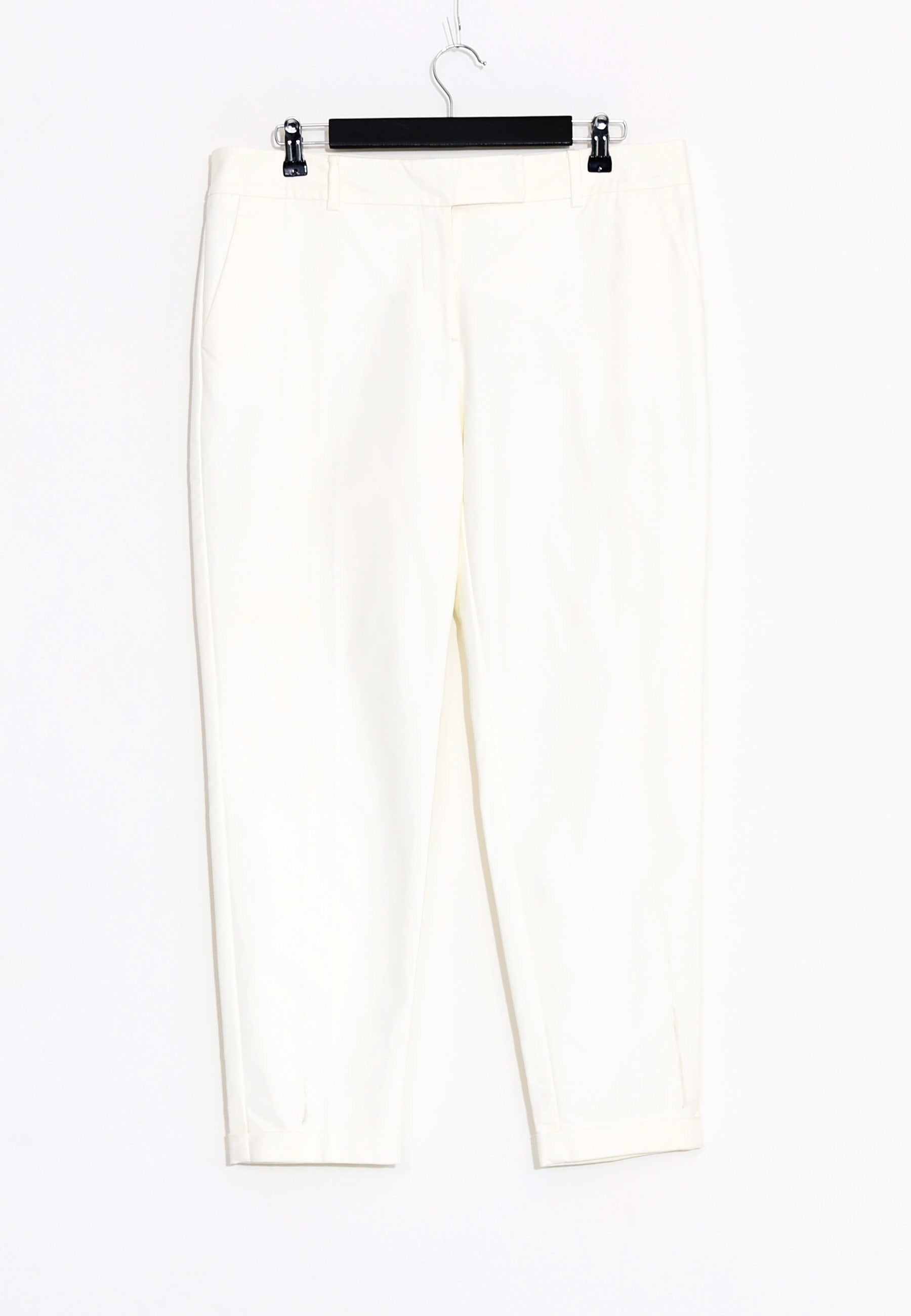 TROUSERS WITH BELT - Vit