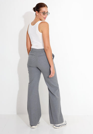 03568 PANTALONE LARGO IN FLANELLA - grå