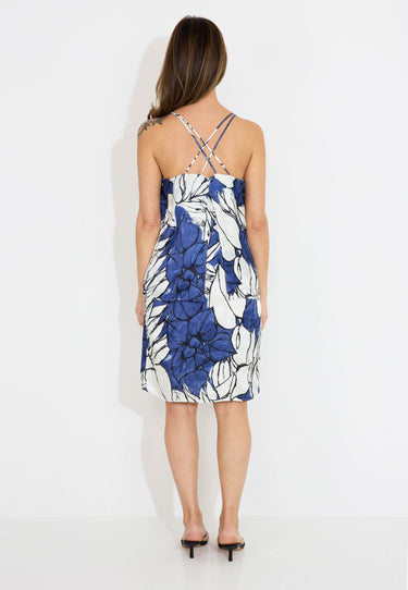 PRINTED DRESS - Blåvit