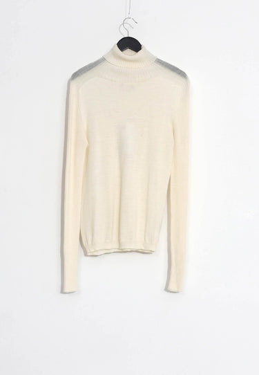 PULLOVER ROLLKRAGEN RIPP MIX - Weiß